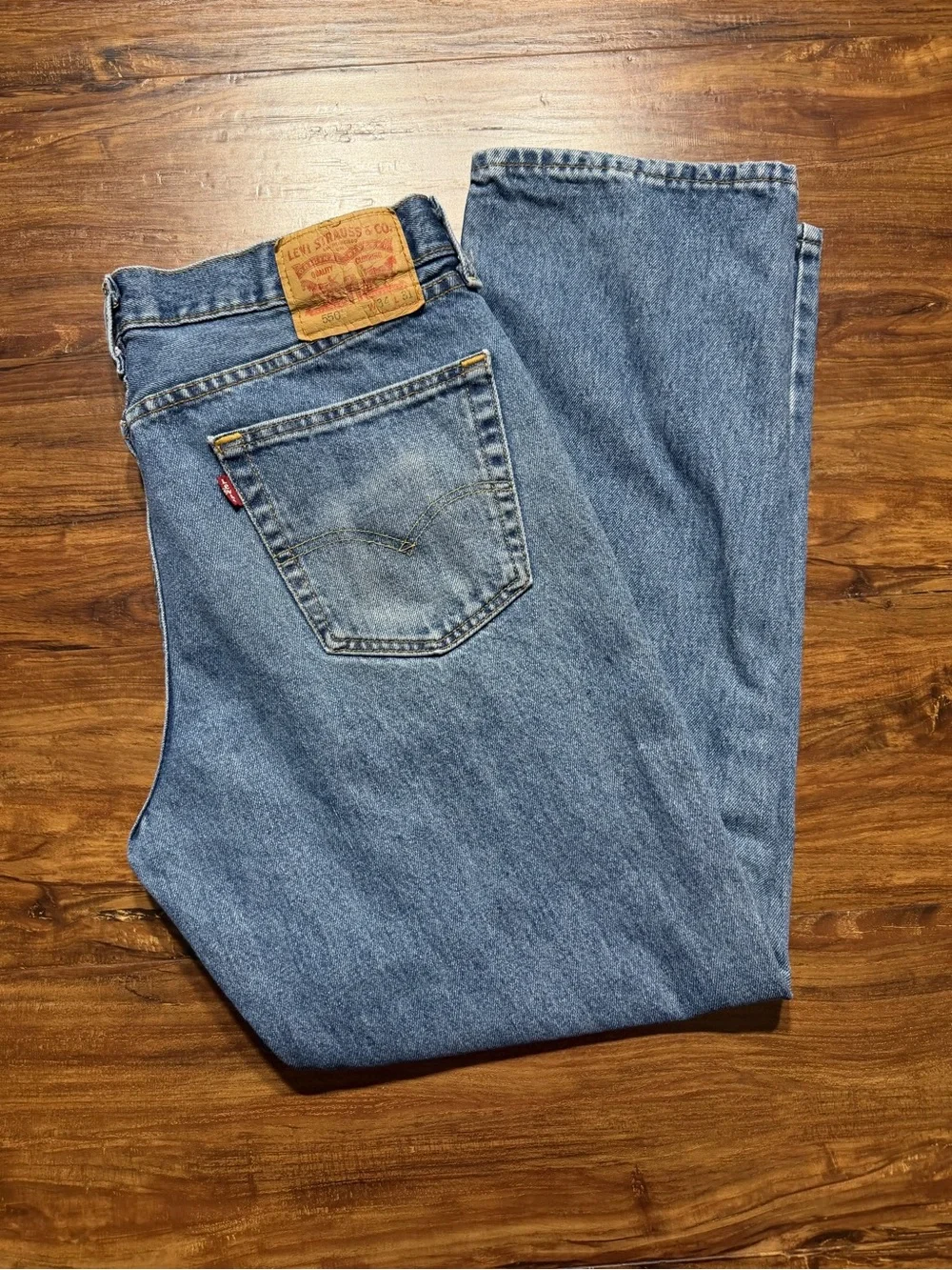 Levi’s 550 Relaxed Fit Jeans Light Wash W34 L31 Vintage Y2K Baggy Red Tab